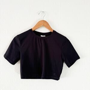 Gymshark Whitney Simmons Crop Top Womens small black cropped active athleisure